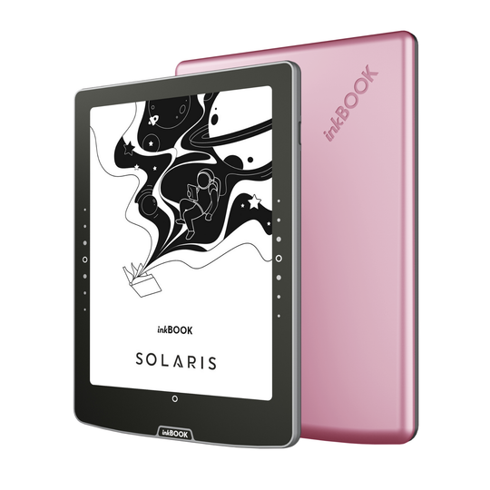 e-book reader inkbook solaris pink back front