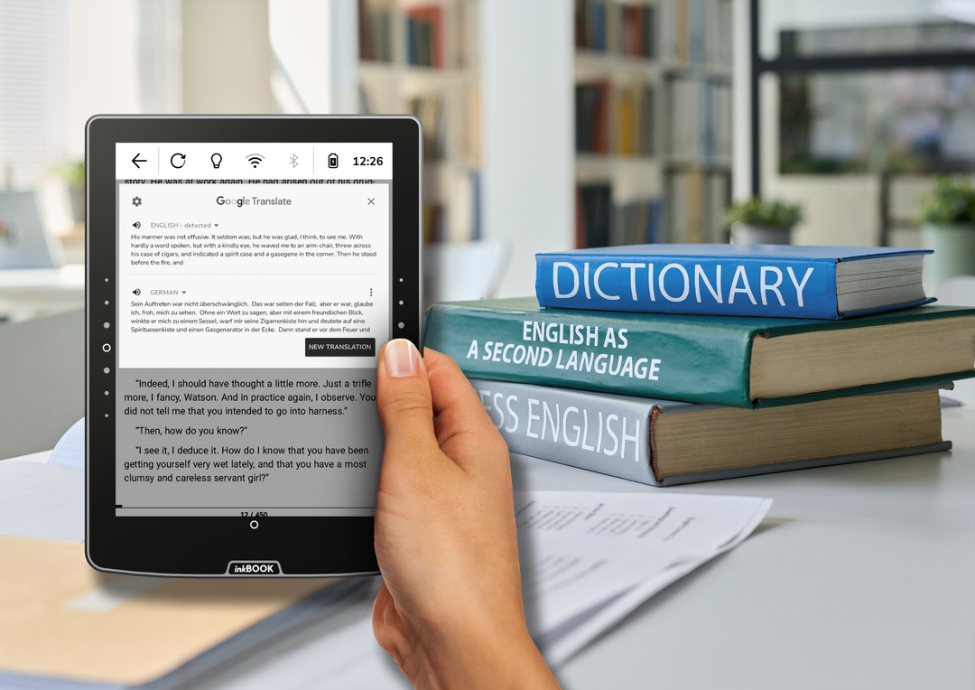 inkbook solaris e-reader google translate